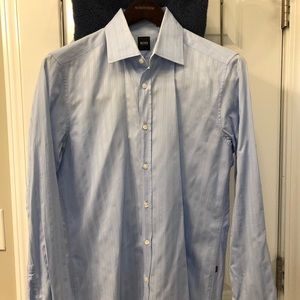 Hugo Boss MENS FITTED LIGHT BLUE DRESS SHIRT MED